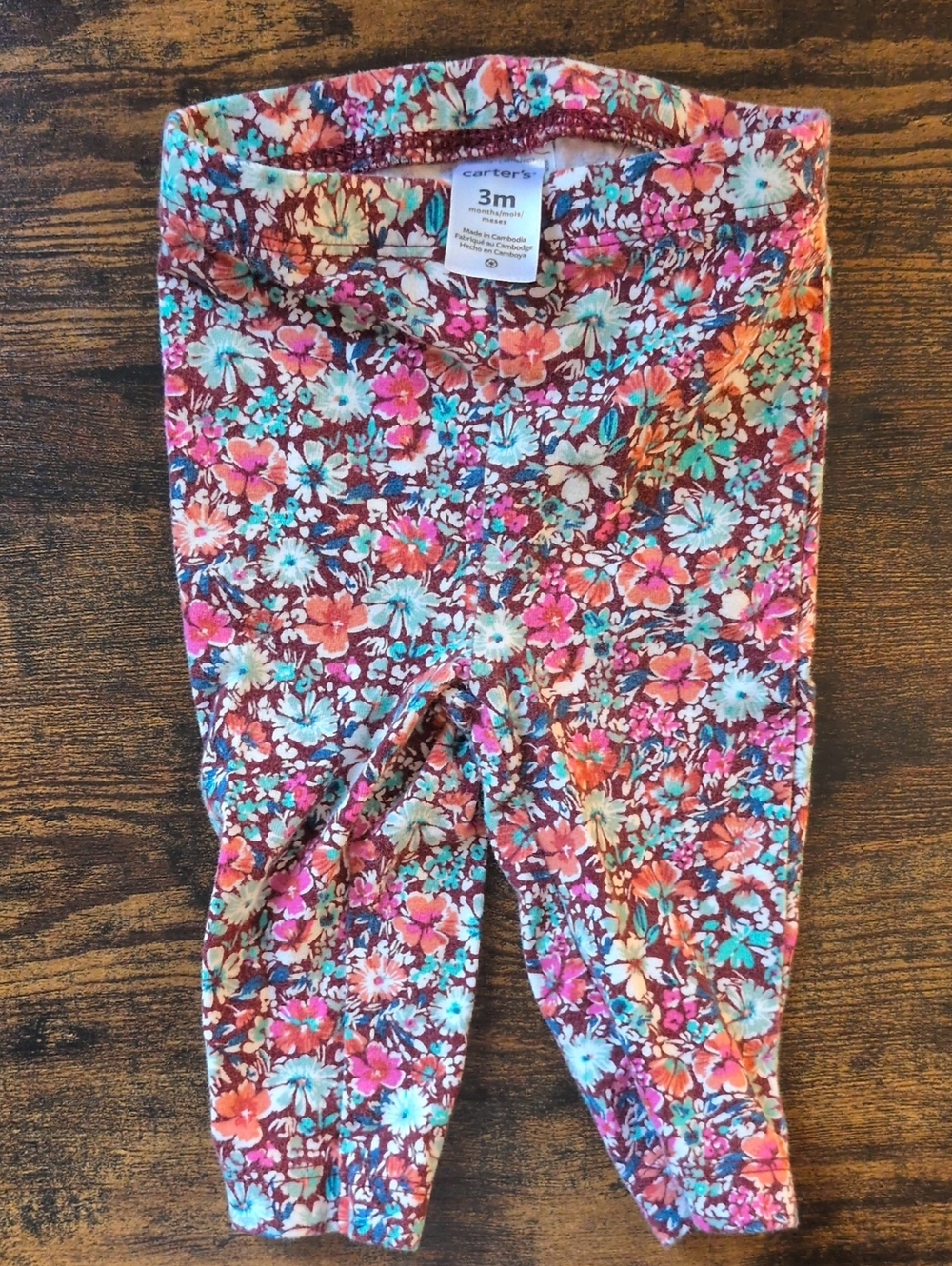 5/$25 Carter's Multi Floral Baby Pants 3M
